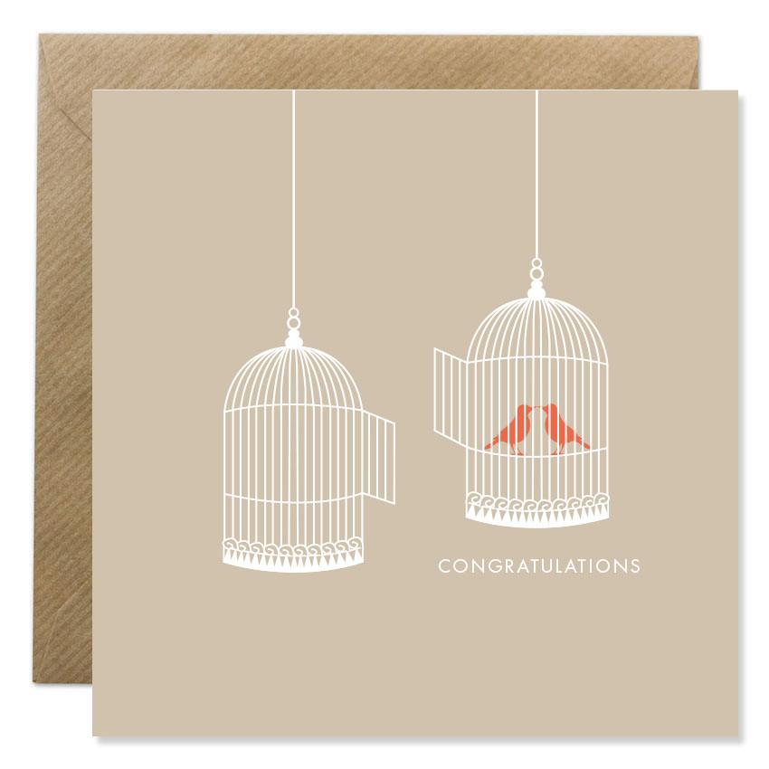 "Birdcage Congratulations" - Irish Made Card